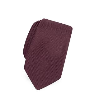 推荐勃艮第红色斜纹细领带商品