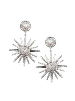 Eye Candy LA | Luxe Silvertone & Crystal Aurora Star Drop Earrings商品图片,5折