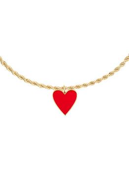 商品Alexa Leigh | Mon Amour 14K-Gold-Filled & Enamel Heart Pendant Necklace,商家Saks Fifth Avenue,价格¥1074图片
