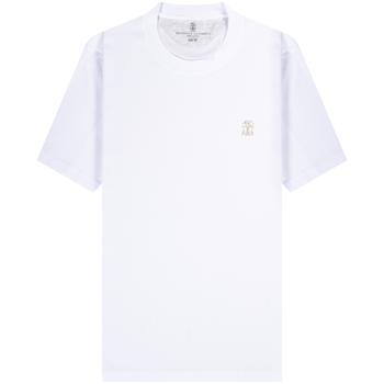 推荐BRUNELLO CUCINELLI 'Classic' Slim Fit Logo T-Shirt Off-White商品