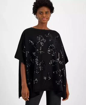 Anne Klein | Women's Sequin-Detail Poncho Top,商家Macy's,价格¥715