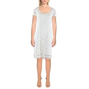 Ralph Lauren | Lauren Ralph Lauren Womens Denizray Lace Cap Sleeves Sheath Dress 1.5折