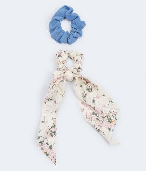 商品Aeropostale Women's Floral Bow Scrunchie 2-Pack图片