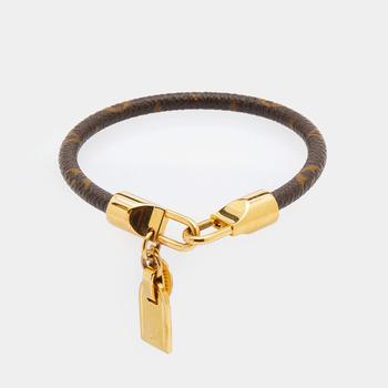 lv手链, [二手商品] Louis Vuitton | Louis Vuitton Monogram Luck It Brown Canvas Gold Tone Charm Bracelet商品图片 7.3折, 满$800减$80, 满减