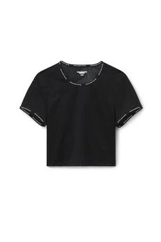 Cropped Tee In Athletic Mesh,价格$50.40