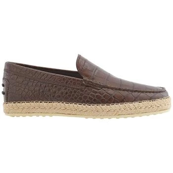 推荐Tods Men's Dark Brown Crocodile Print Leather Slip Ons, Brand Size 7.5 ( US Size 8.5 )商品