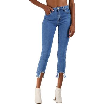 推荐Just Black Women's High Rise Frayed Hem Cropped Skinny Jeans商品