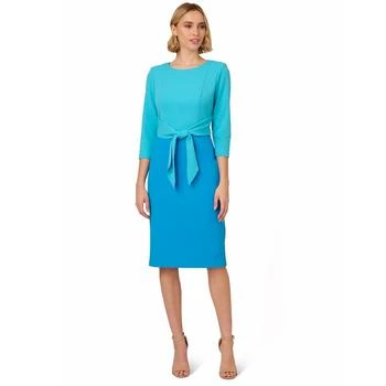 Adrianna Papell | Women's Colorblocked Tie-Waist Midi Dress 