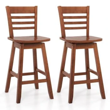 Hivvago | Counter Height Barstools Set of 2 with Footrest for Kitchen Island Bar-Walnut,商家Premium Outlets,价格¥1267