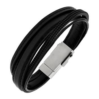 商品Sutton by Rhona Sutton | Sutton Multi-Strand Leather And Lightening Cable Bracelet With Usb Clasp,商家Macy's,价格¥646图片
