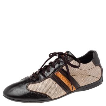 更多路易威登男鞋, [二手商品] Louis Vuitton | Louis Vuitton Brown/Beige Canvas and Leather Low Top Sneakers Size 44商品图片 8折, 满1件减$100, 满减