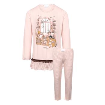 商品La Perla | Little girl reading at home pajamas set in light pink,商家BAMBINIFASHION,价格¥1367图片