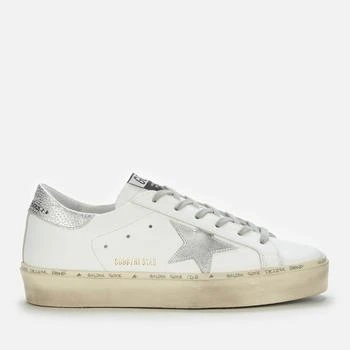 推荐Golden Goose Women's Hi-Star Leather Flatform Trainers - White/Silver商品