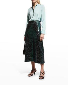 vince真丝, Vince | Slim Fitted Stretch-Silk Blouse商品图片 