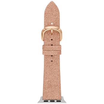 商品Kate Spade | Women's Rose Gold-Tone Glitter Leather Band for Apple Watch Strap, 38, 40, 41mm,商家Macy's,价格¥630图片
