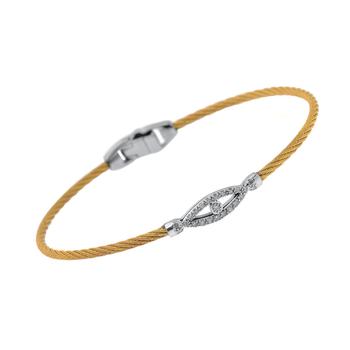 推荐Alor 18K White Gold Yellow Single Cable Stackable Diamond Bracelet 04-37-S806-11商品