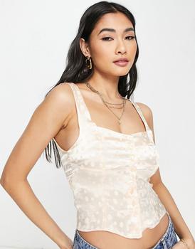 product Topshop spot corset top in oyster image
