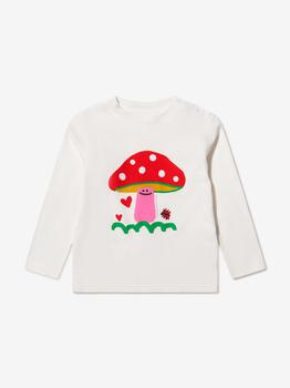 推荐Stella McCartney  Ivory Baby Girls Long Sleeve Mushroom T-Shirt商品