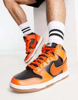 推荐Nike dunk hi retro trainers in university gold and orange商品