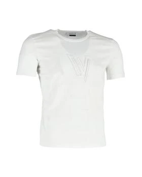 Versace | Versace Logo Crewneck T-Shirt in White Cotton 2.7折, 独家减免邮费