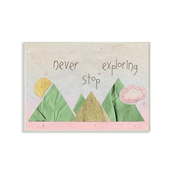 Stupell Industries | Never Stop Exploring Mountain Collage Pink Wall Plaque Art, 10" x 15",商家Macy's,价格¥298