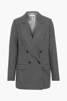IRIS & INK, IRIS & INK | Fayette double-breasted mélange flannel blazer商品图片 4.4折