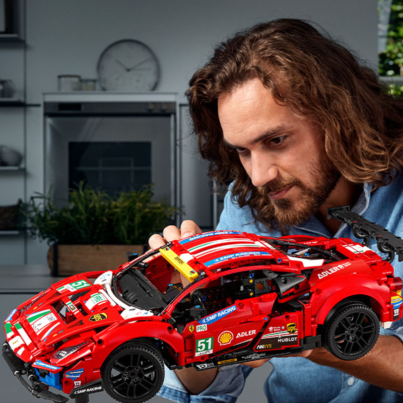 商品乐高积木机械系列42125法拉利488GTE18岁+儿童玩具赛车跑车模型男孩生日礼物图片