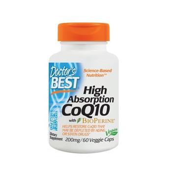 商品Doctors Best CoQ10 200 mg High Absorption with BioPerine Veggie Capsules, 60 Ea图片