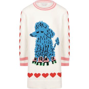推荐Doggy roller skater knit sweatshirt dress in white商品