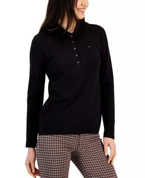 Tommy Hilfiger | Women's Logo Long-Sleeve Polo Shirt,商家Macy's,价格¥200