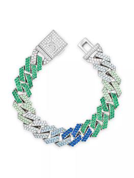 商品Darkai | Just The [Un]Ordinary Prong Pave Tidal Wave 18K-White-Gold-Plated & Cubic Zirconia Bracelet,商家Saks Fifth Avenue,价格¥4380图片