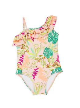商品Little Girl's & Girl's One-Shoulder Tropicalia Print Swimsuit图片