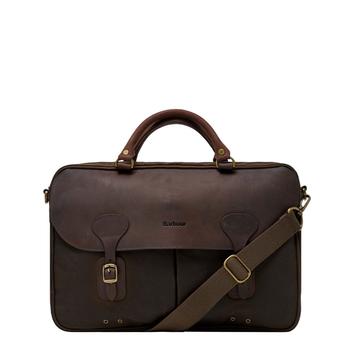 商品Barbour Wax Leather Briefcase - Olive图片