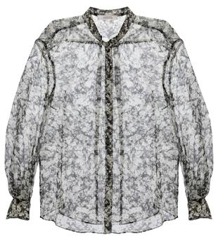 推荐Shimmering Flower silk-blend blouse商品