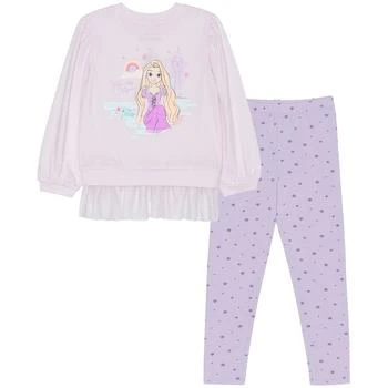 Disney | Little Girls Rapunzel Long Sleeve Mesh Peplum with Leggings Set 3.4折