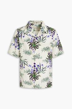 推荐Floral-print cotton and linen-blend shirt商品