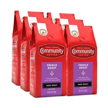 Community Coffee | French Roast, Extra Dark Roast Premium Ground Coffee, 12 Oz - 6 Pack,商家Macy's,价格¥457