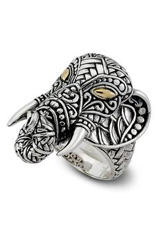 商品SAMUEL B. | 18K Yellow Gold & Sterling Silver Filigree Elephant Head Ring,商家Nordstrom Rack,价格¥1186图片