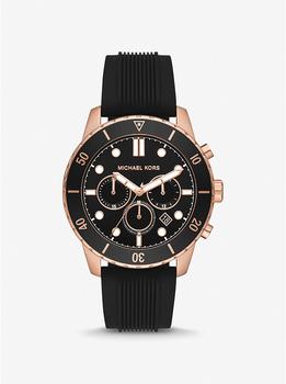 Michael Kors | Oversized Cunningham Rose Gold-Tone and Silicone Watch商品图片,5.7折, 独家减免邮费