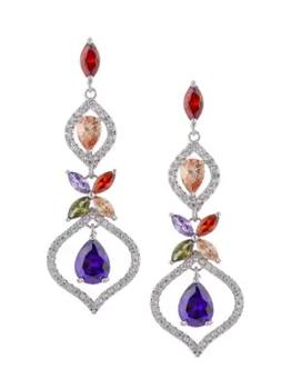 Eye Candy LA | 18K Goldplated & Multicolored Crystal Royal Drop Earrings商品图片,5折