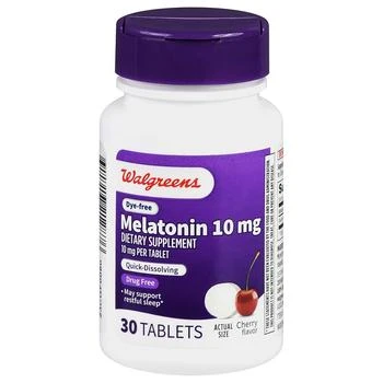 Walgreens | Dye-Free Melatonin 10 mg Tablets Cherry,商家Walgreens,价格¥52
