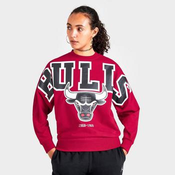 推荐Women's Mitchell & Ness Chicago Bulls NBA Fleece Crewneck Sweatshirt商品