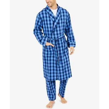 Nautica | Men's Buffalo Plaid Shawl-Collar Cotton Robe,商家Macy's,价格¥244