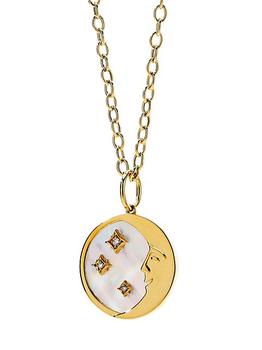 商品Syna | Cosmic 18K Gold, Diamond & Mother-Of-Pearl Moon & Stars Pendant,商家Saks Fifth Avenue,价格¥11941图片