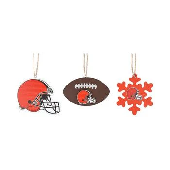 Memory Company | The Cleveland Browns Three-Pack Helmet, Football and Snowflake Ornament Set,商家Macy's,价格¥224