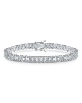 Kenneth Jay Lane | Emerald Cut Cubic Zirconia Tennis Bracelet in Rhodium Plated,商�家Bloomingdale's,价格¥780