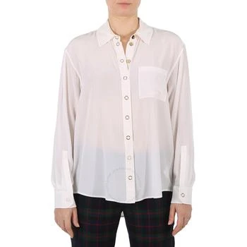 Burberry | Ladies Marika Optic White Press Studded Silk Crepe De Chine Shirt 6折, 满$200减$10, 满减