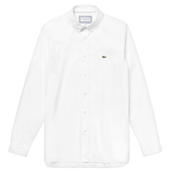 推荐Lacoste Long Sleeve Stretch Poplin Shirt CH7221 - White商品