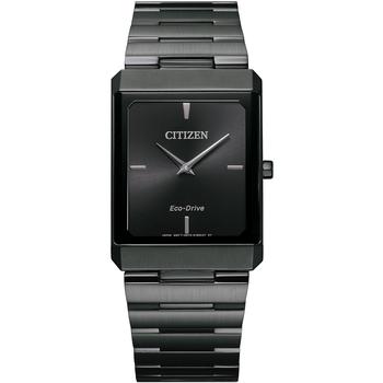 Citizen | Unisex Eco-Drive Stiletto Gray Stainless Steel Bracelet Watch 28x38mm商品图片,额外7.5折, 额外七五折