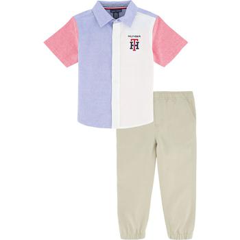 推荐Baby Boys Oxford Shirt and Twill Joggers, 2 Piece Set商品